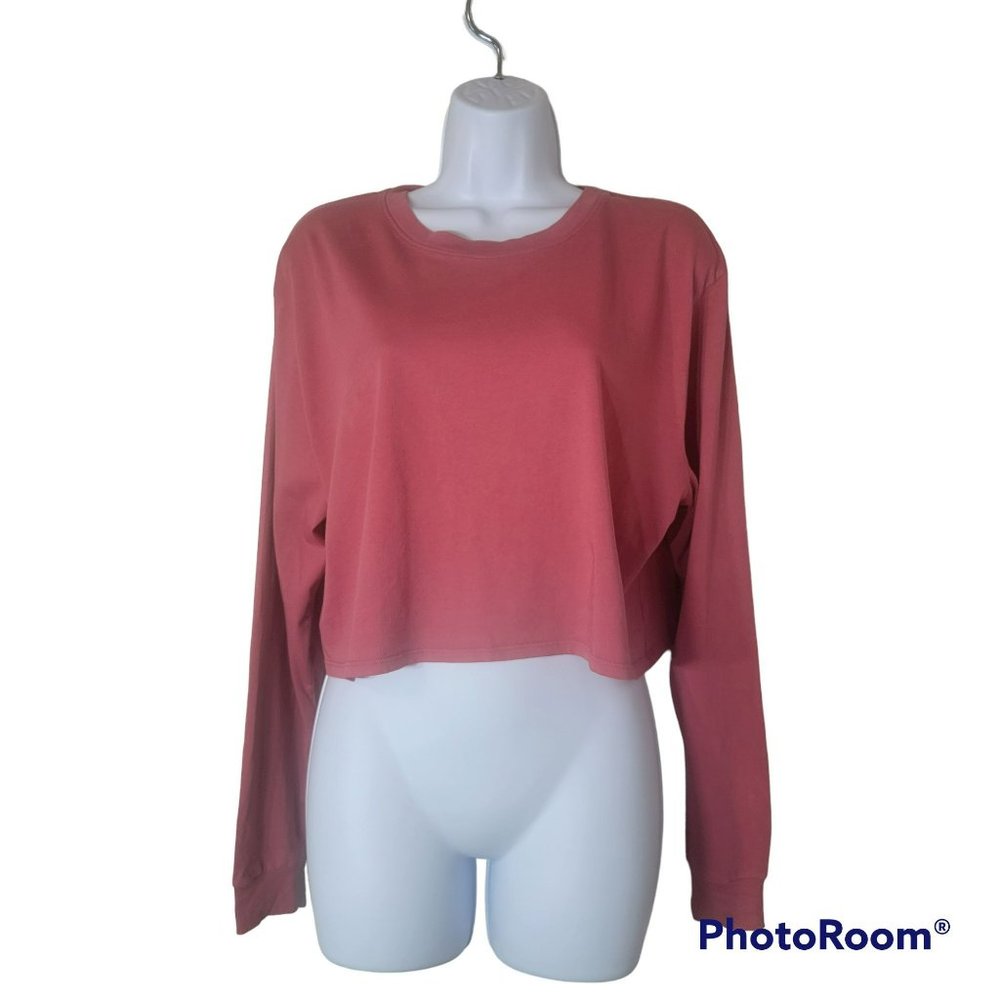 Outdoor Voice Women's Pink Long Sleeve Crop Top Size Med EUC